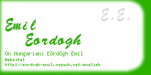emil eordogh business card